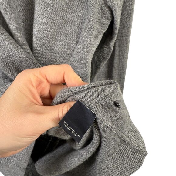 Hart Schaffnet Marx Extra Fine Merino Wool Sweater Grey V-Neck FLAW Mens XLT - Picture 5 of 8